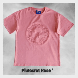 A Plutocrat Rose tshirt in pink color on a white background