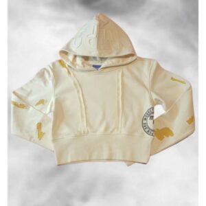 A beautiful cream color hoodie with a pattern